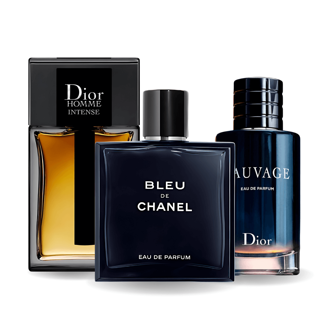 Combo de 3 perfumes: Sauvage de Dior, Bleu de Chanel y Dior Homme Intense de 100 ml